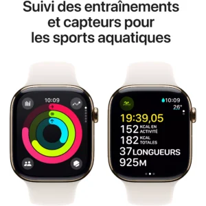 Montre connectée APPLE WATCH Serie 10 46mm Titane Or M/L Cellular – Image 3